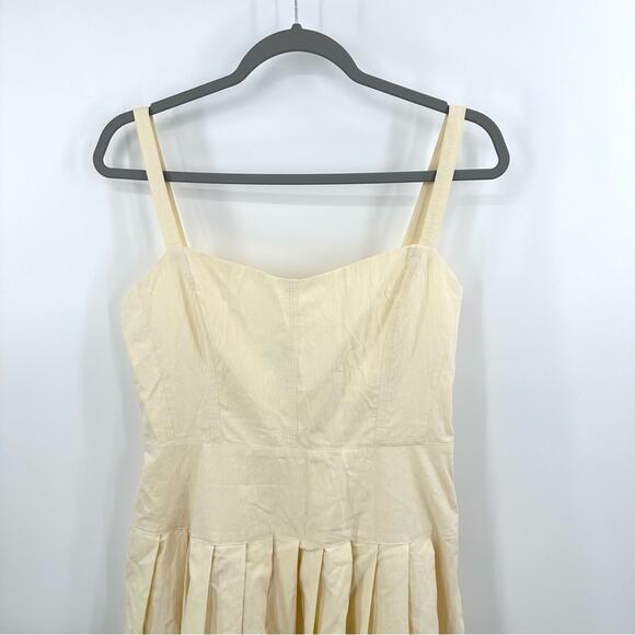 J Crew Pleated drop-waist dress in crinkle cotton blend in natural Size 8 - Picture 5 of 12